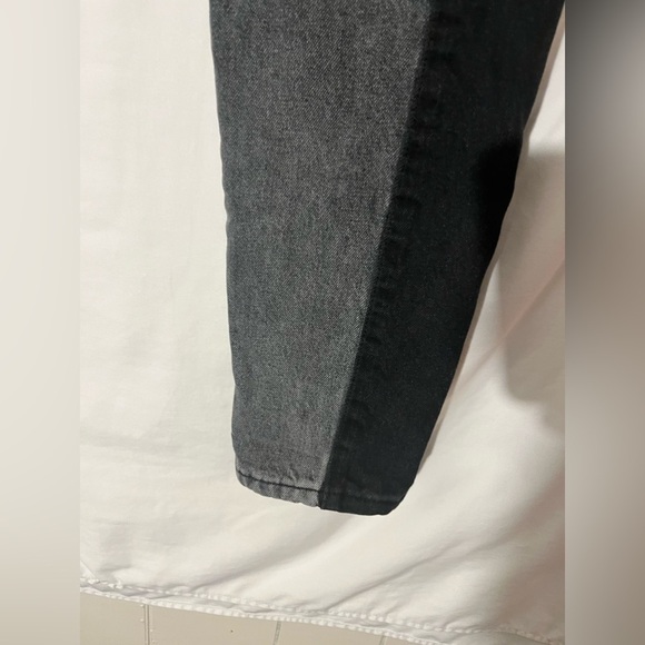 ADIKA TWO COLORED SEMI WASHED MOM HIGH WAISTED JEANS - BLACK/GREY MEDIUM - Picture 10 of 16